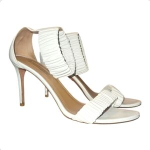 AQUAZZURA | Liberty 85 Ankle Cuff Sandals in White ~ Size EU 38.5 / US 8